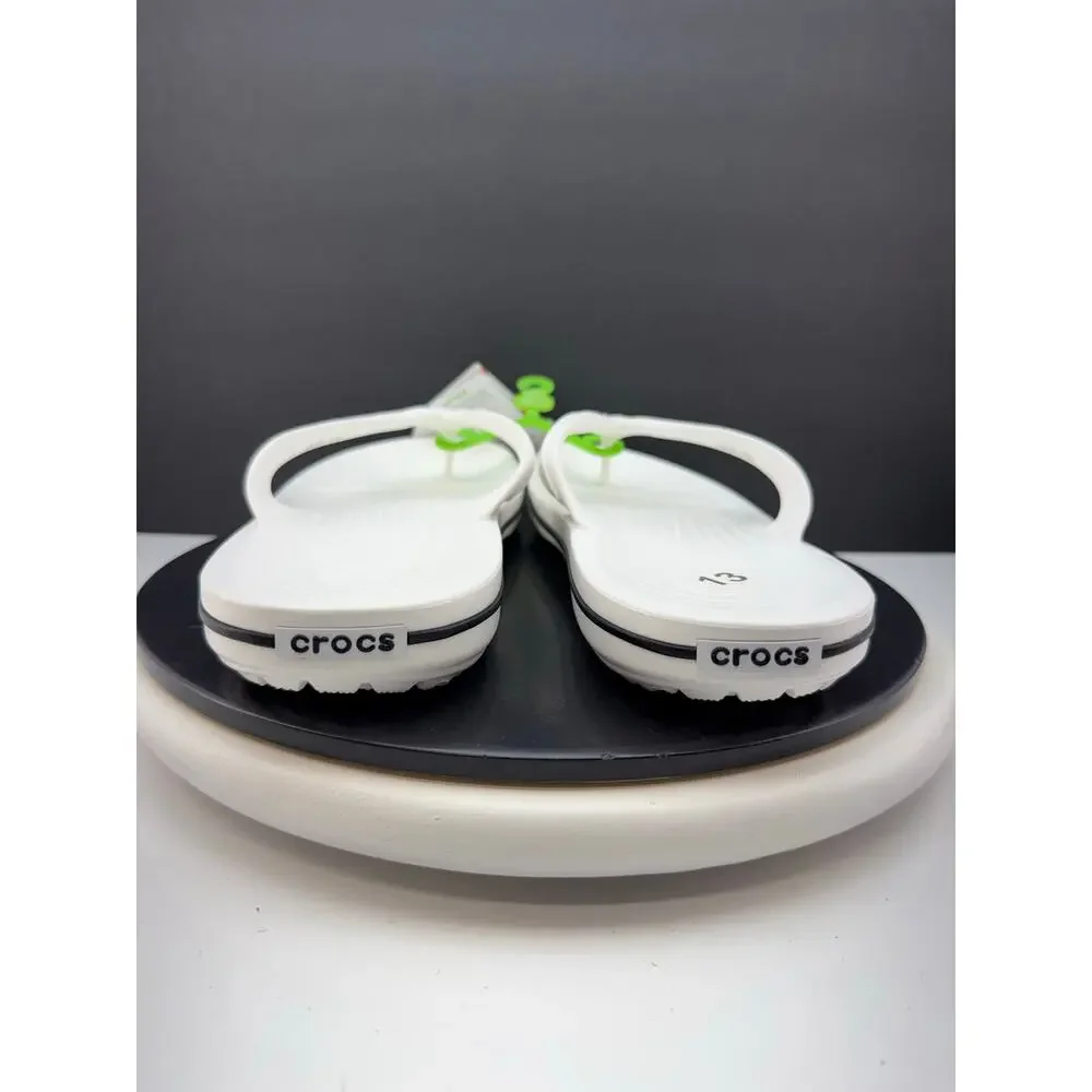 Crocs Crocband Flip-Flop Men's Size 13 White Toe-Post Casual Comfort Sandals NEW